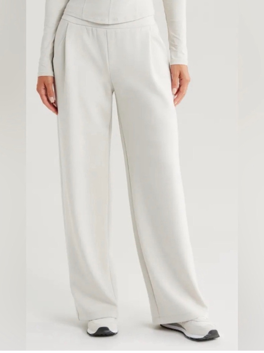 Zella Luxe Wide Leg Pants Eco Soft Technology SZ L Gray NWT